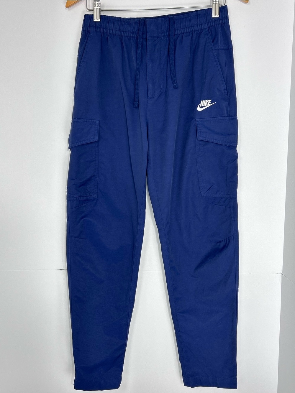 Nike Blue Cargo Utility Pants Drawstring Elastic Waist Size Tag Missing